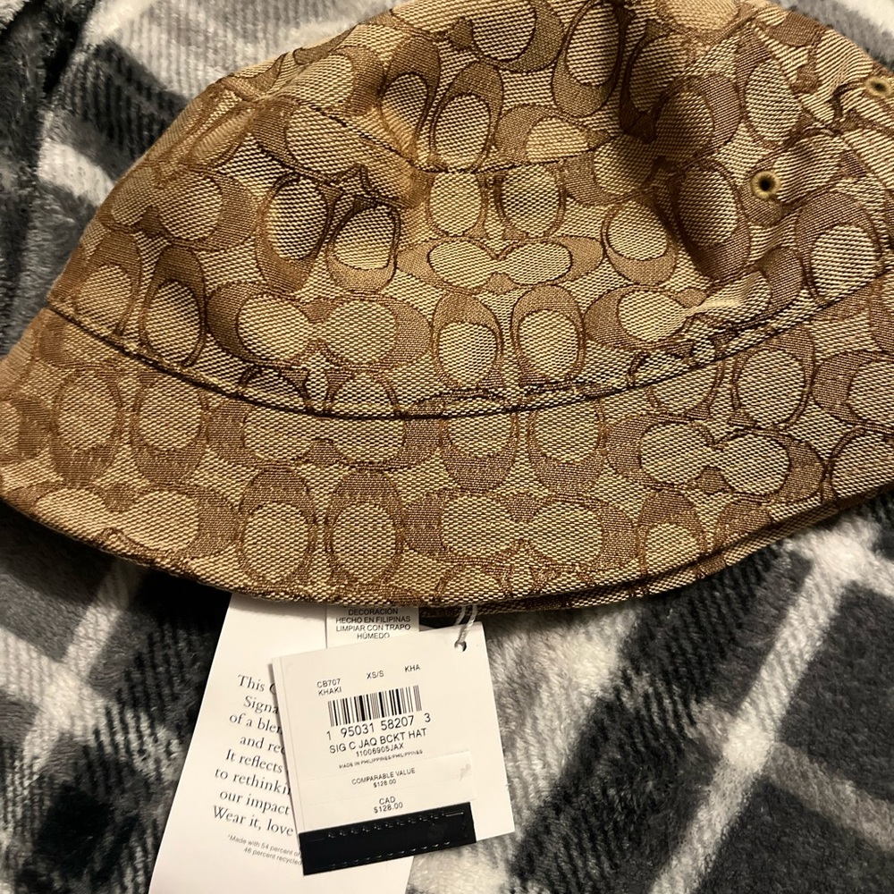 NWT Coach Brown Signature Bucket Hat - Picture 3 of 6